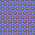 Red and yellow mod florals on cobalt blue retro midcentury feel, Large Scale.  Hexagon Blues, by Cassy's Color Creations Image