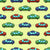 Colorful Toy Pixelated Video Game Cars on Pale Yellow Wallpaper Image