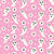 Halloween Ghosts with white retro 70s flowers on pink- Groovy Halloween Garden Collection Image