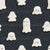 Cute Ghosts with Dots on Black Image