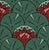 Water Lily Scallops Jungle Tones Burgundy Red and Dusty Pink Image