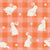 Bunnies Beige and Orange Gingham Spring Bunny Cute Rabbits Flowers Image