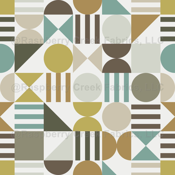 Mod Geo Colorblock Neutral - Raspberry Creek Fabrics