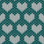 Faux Knitted Wool Hearts Hygge Nordic Warm Grandpa Style White on Teal Image