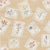 Soft Pastel Floral Postage Stamps | Tossed Pattern Watercolor Botanical on Natural Wheat Linen Burlap | Stamped in Bloom Collection by Brayberry Design [Small Scale] Image