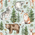 Woodland Critters by MirabellePrint / Mint Linen Textured Background Image