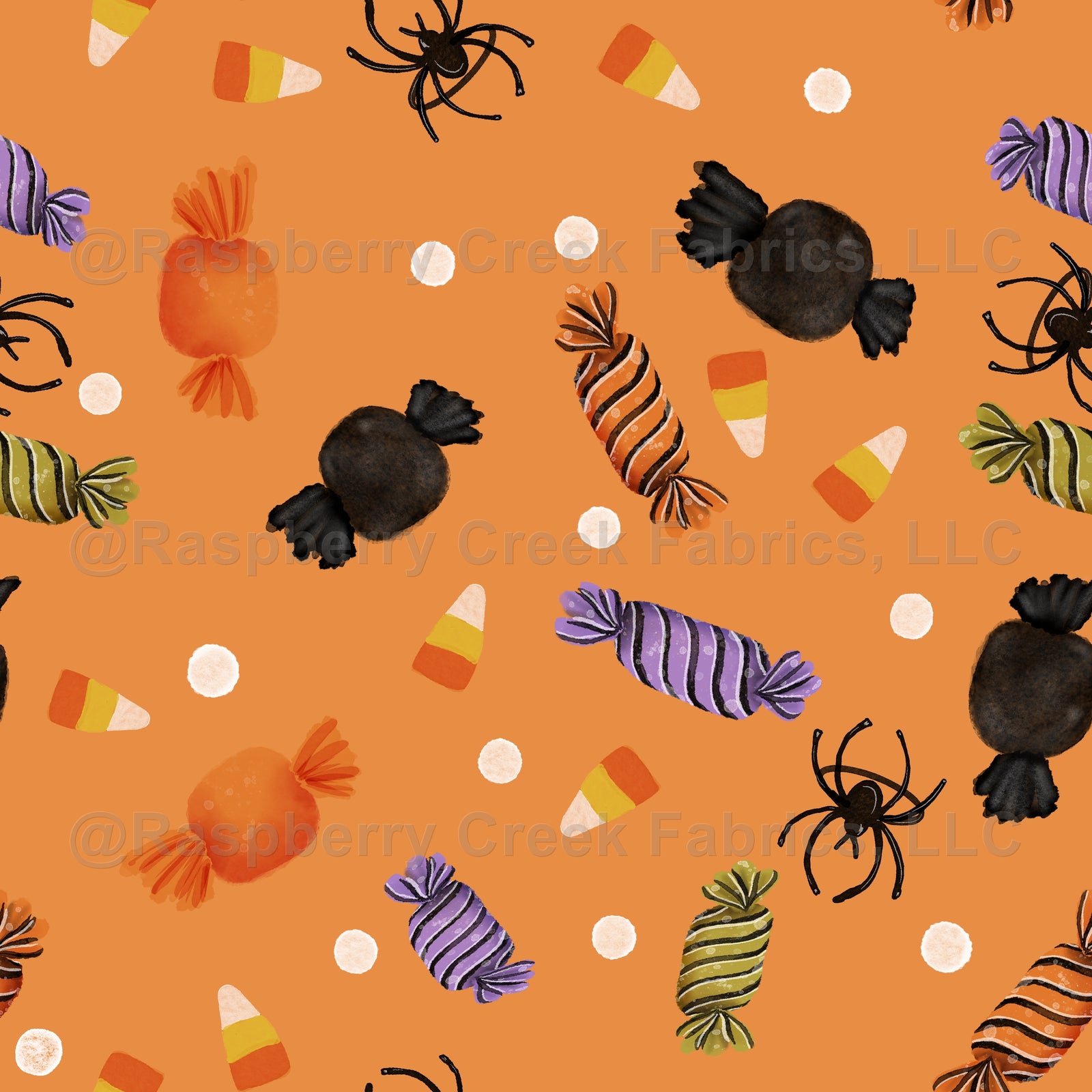 Orange, black, candy, polka dot, candy corn, retro, trick or treat, halloween