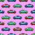 Colorful Toy Pixelated Video Game Cars on Pale Purple Image