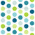 playful cat - polka dots coordinate - peacock blue and lime green - dots fabric Image