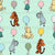 Classic Winnie the Pooh and Friends Floating Balloons Mint Green Image