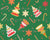 Christmas ditsy, trees, candy canes, snowflakes, stars, dark green, red, gold, tossed Image