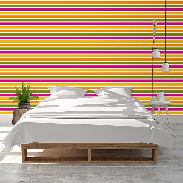 Horizontal Spring Stripes - Coordinate, Serena Watercolor Floral Colle ...