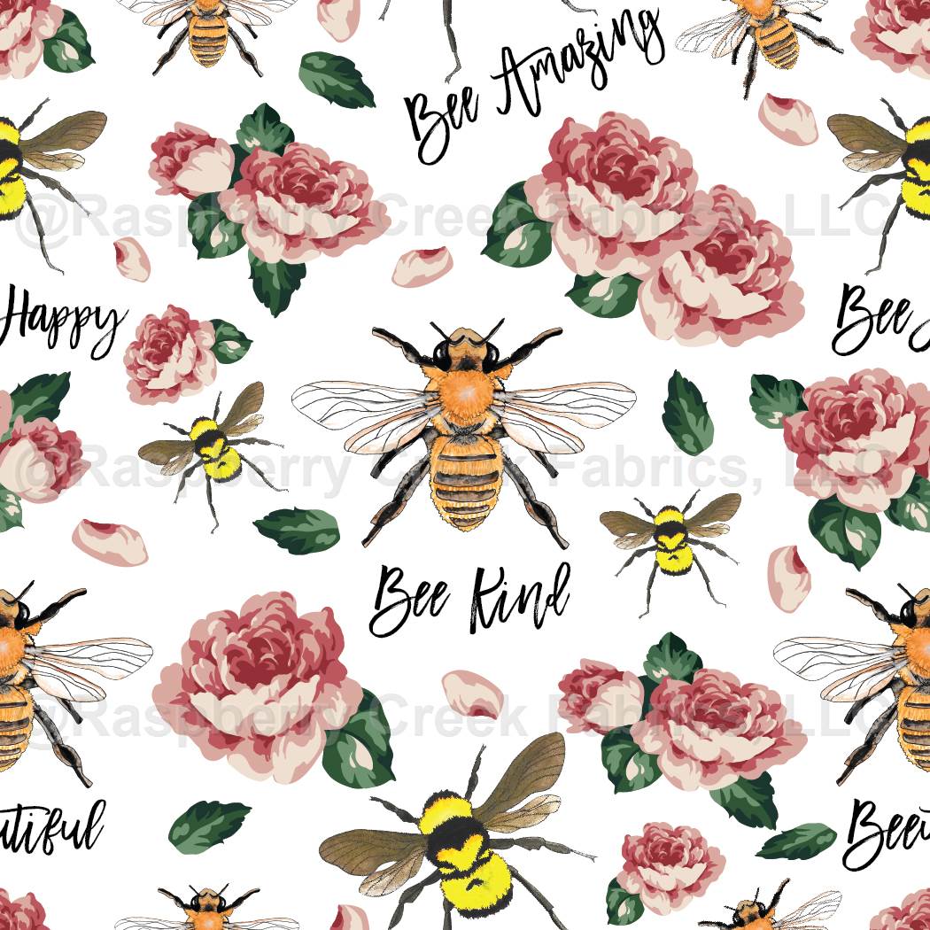 BEE Kind Lynn's Honey Bees in watercolors on white