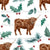 Highland Cow Christmas Holly Image