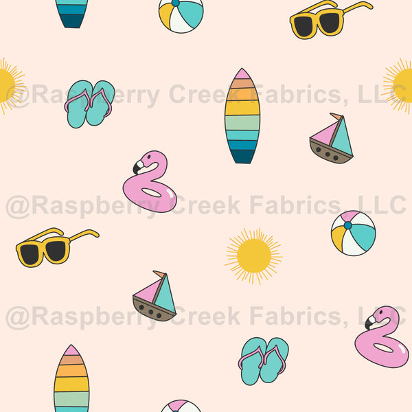 Beach Day Raspberry Beach Day - Raspberry Creek Fabrics
