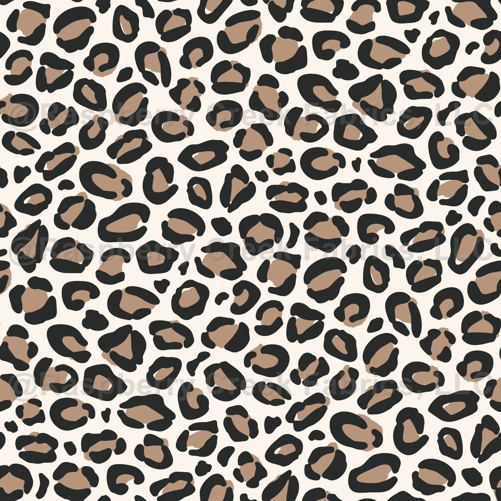 Black Leopard Print {Brown and Charcoal Black on Cream Off White}