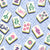 Scattered Preppy Mahjong Tiles in Blue Image