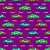 Colorful Toy Pixelated Video Game Cars With Road Lines Markings on Purple Image