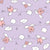 Ditsy winged pigs and hearts on lilac heather Image