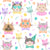 Cute Kawaii Kitty Cat Faces With Bowties and Party Hats on White Image
