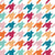 Colorful Houndstooth on White Image