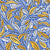 Graphic tropical leaves and lines - jungle abstract leaves - blue and yellow Image