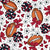 Footballs and Cheer Bows in Navy Blue and Red Image