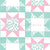 Floral Quilt Stars Seafoam Blue Green, Pink And White Version 1 Image