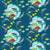 Dolphins and Fish Ocean Blue Image