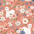 Whimsical Watercolor Llama and Delicate Flowers on Coral Pink Image