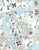 City life botanical park neutral pastel, Abstract city map with botanical garden in modern retro style, looks like cut-outs. Image