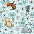 Classic Pooh and Friends Nursery Floral Baby Blue Image