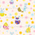 Playful Easter Bunnies Hatching from Colorful Polka Dot Eggs on Cream Image