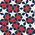 Primitive Stars Red and White on Navy Blue Image