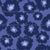 Painterly morning glory ditsy flowers on a dark blue background Image