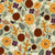 Autumn Floral in Light Sage, Yellow, Burgundy, Purple, Red and White Image