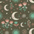 Mid Century Celestial Moon and Sun in Burnt Olive and Neptune Green Image