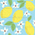 Lemons and Blossoms Mediterranean Pattern Yellow and Blue Image