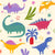 Cute colorful dinosaurs Image