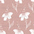 Hand Drawn White Flowers Bubbles Leaves and Stems on Soft Dusty Pink Image