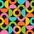 Retro Rainbow Colorful Bauhaus Arches and Black Multicolored Preppy Image