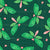 Green Dragonflies with Love Pink Hearts on Warm Beige Dots on Dark Olive Image