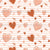 Delightful love heart fabric design in brown tan tones - Love Blooms Collection Image