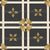 Double cross windowpane diamond flower and foulard checks – diamond casino collection – white gold black – big fabric projects, cheater quilts, eyecatcher, high contrast, dining room, kitchen, bathroom Image