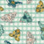 Colorful Moths on Mint Plaid Image