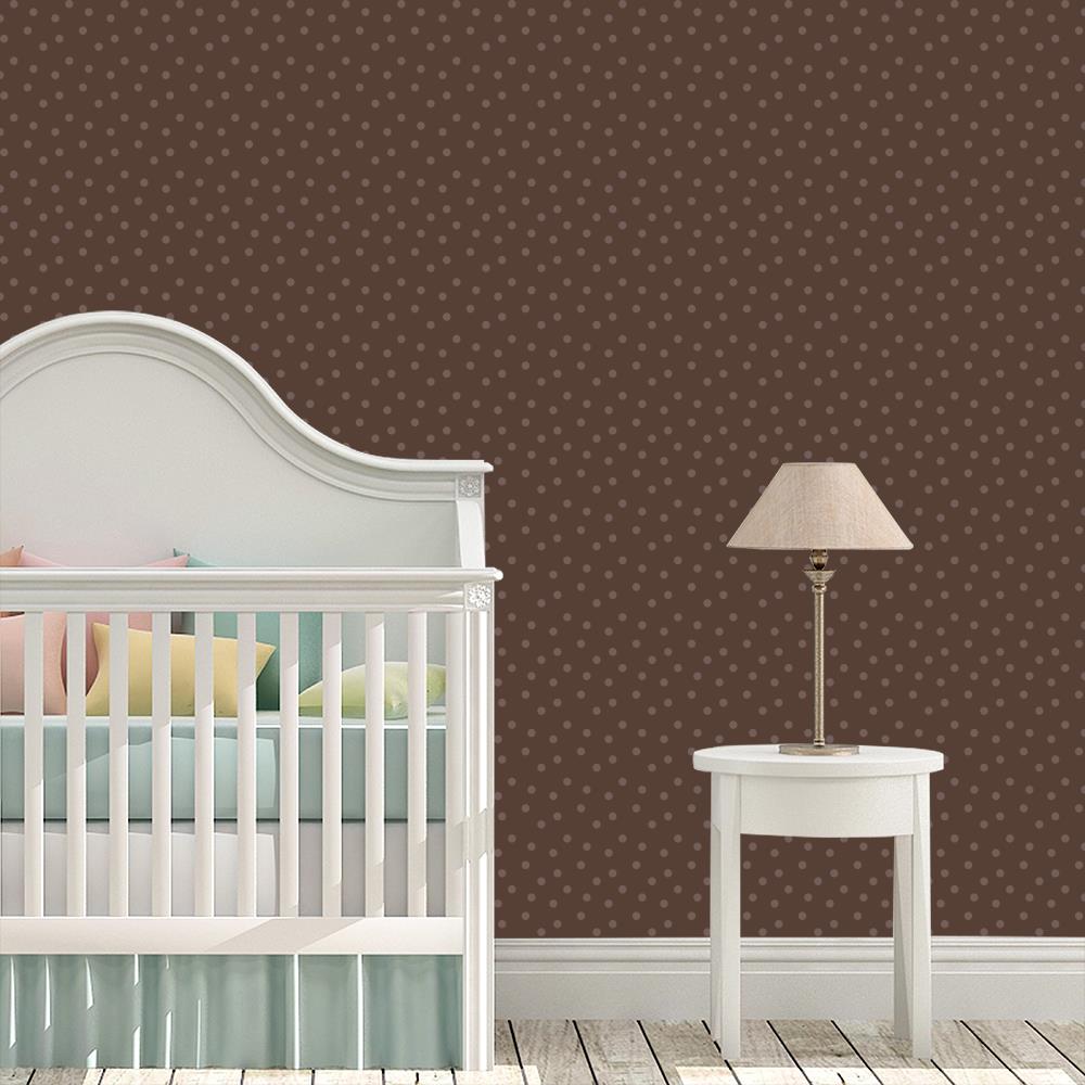Modern Polka Dots on Brown