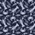 Fresh Catch-Icy Cool, White Crustaceans on Nautical Navy Blue-monochrome Image