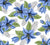 Blue Tropical Floral on White Background Fabric Hawaiian Flowers Tiki - Large Scale 12