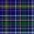 Large dark welsh style tartan. The colors depict the overall vibe of Wales: woods, meadows, sky, waters, bluebells, daffodils and the red dragon. Thinner double yellow and a red line, base colors in blue and green. Image