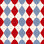 Argyle Pattern, White Red Blue, Black Stitching Image
